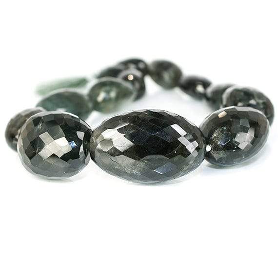 18x12-25x16mm Moss Aquamarine faceted nugget 15.5 inch 19 Beads (ONLINE ORDER ONLY)