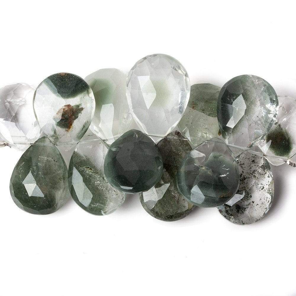 18x13-20x14mm Moss Quartz Faceted Pear 13 pieces (ONLINE ORDER ONLY)
