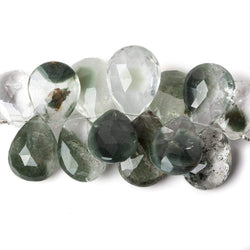 18x13-20x14mm Moss Quartz Faceted Pear 13 pieces (ONLINE ORDER ONLY)