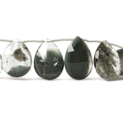 18x13-20x14mm Moss Quartz Faceted Pear 13 pieces (ONLINE ORDER ONLY)