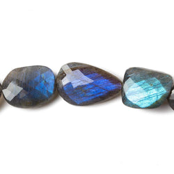 18x13-22x14mm Black Labradorite straight drill faceted nuggets 7.5 inch 7 beads (ONLINE ORDER ONLY)