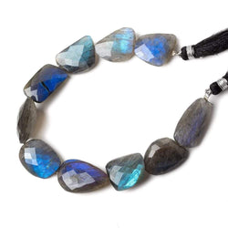18x13-22x14mm Black Labradorite straight drill faceted nuggets 7.5 inch 7 beads (ONLINE ORDER ONLY)