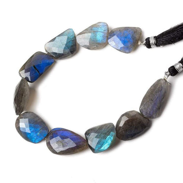 18x13-22x14mm Black Labradorite straight drill faceted nuggets 7.5 inch 7 beads (ONLINE ORDER ONLY)