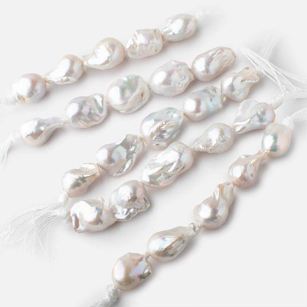 18-22mm White large hole Ultra Baroque Pearls 5 Beads (ONLINE ORDER ONLY)
