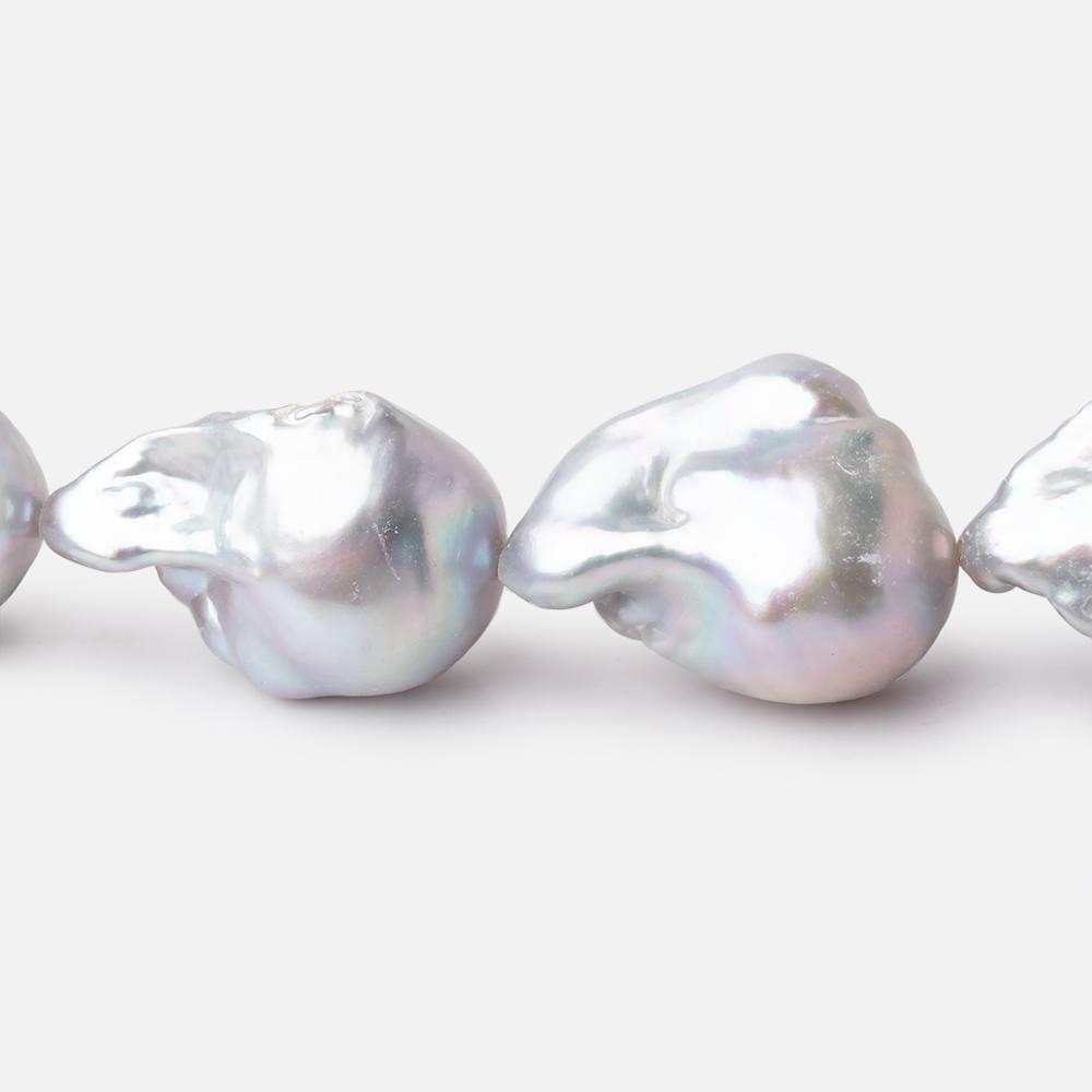 18x13-23x14mm Silver Ultra Baroque Freshwater Pearls 15.5 inch 19 pieces AA (ONLINE ORDER ONLY)