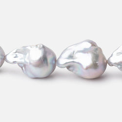 18x13-23x14mm Silver Ultra Baroque Freshwater Pearls 15.5 inch 19 pieces AA (ONLINE ORDER ONLY)