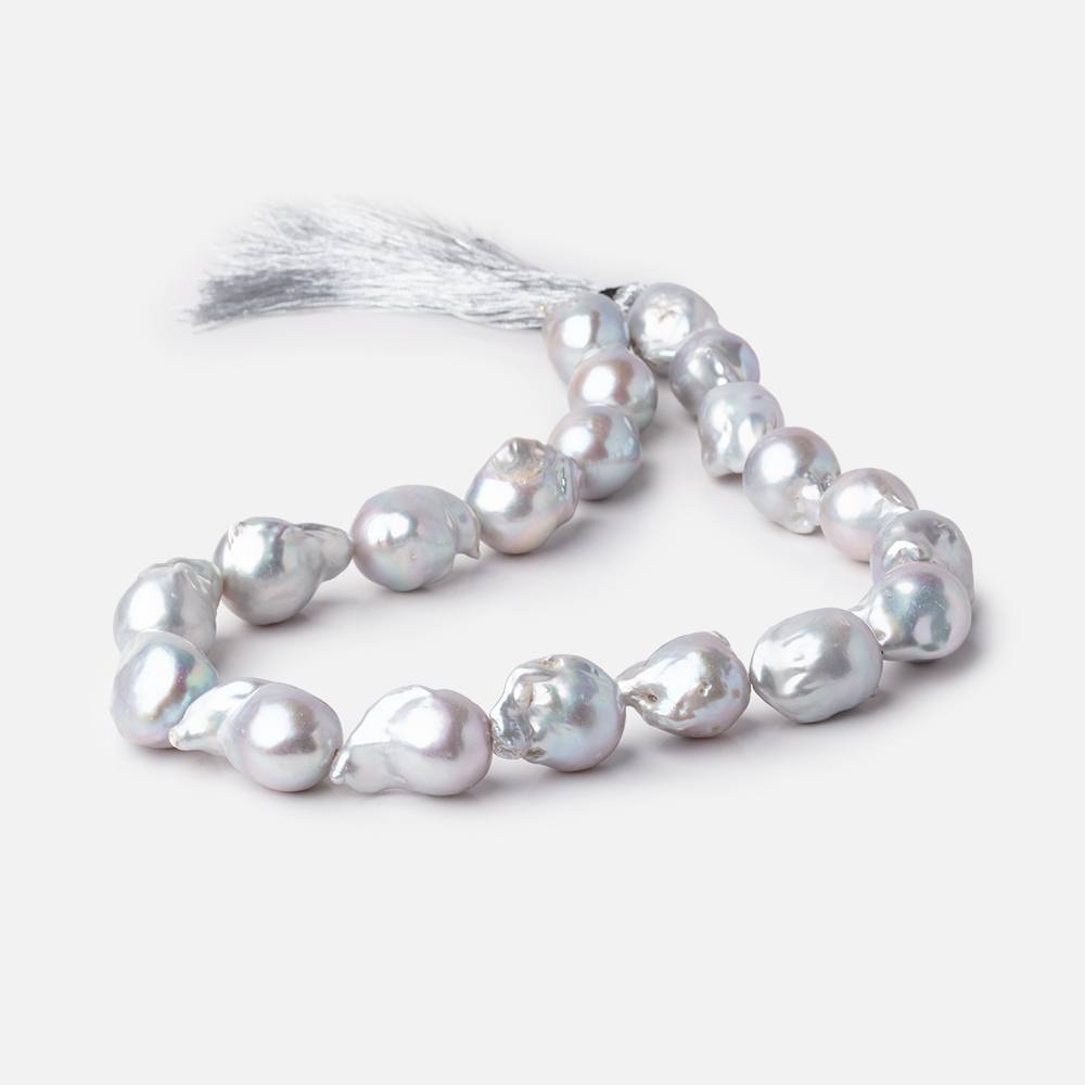 18x13-23x14mm Silver Ultra Baroque Freshwater Pearls 15.5 inch 19 pieces AA (ONLINE ORDER ONLY)