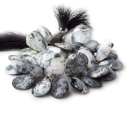 18x13-23x16mm Dendritic Opal Faceted Pear Briolette 8 inch 39 beads AA (ONLINE ORDER ONLY)