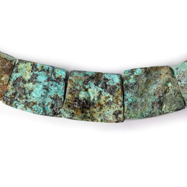 18x13-27x19mm African Turquoise Matte & Polished Fancy Shape Collar 25 beads 15 inch (ONLINE ORDER ONLY)