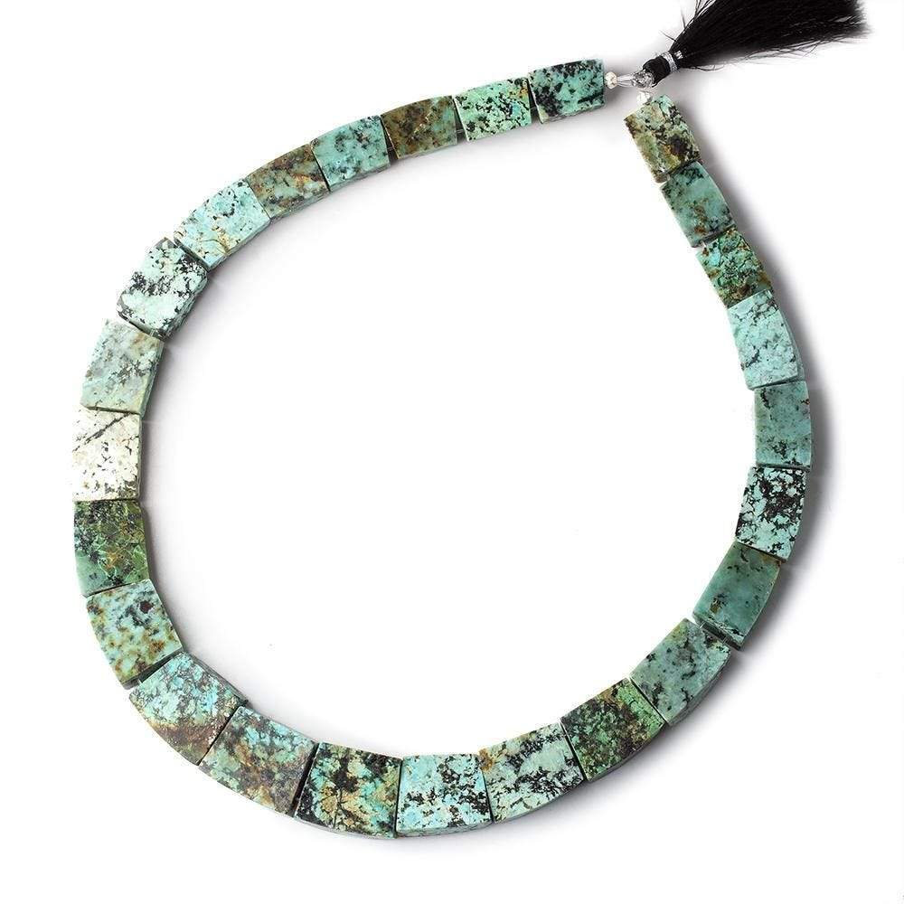 18x13-27x19mm African Turquoise Matte & Polished Fancy Shape Collar 25 beads 15 inch (ONLINE ORDER ONLY)