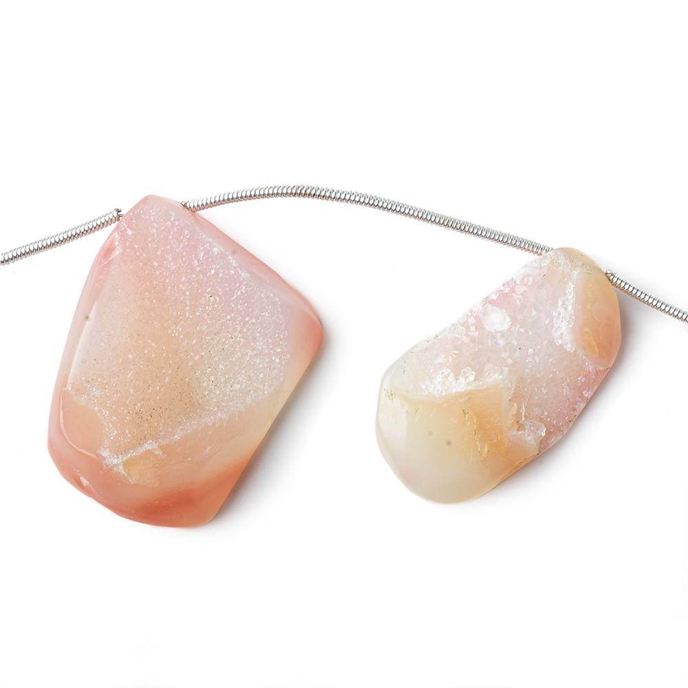 18x13-28x22mm Sorbet Pink Agate Drusy Freeform Beads 11 pieces (ONLINE ORDER ONLY)