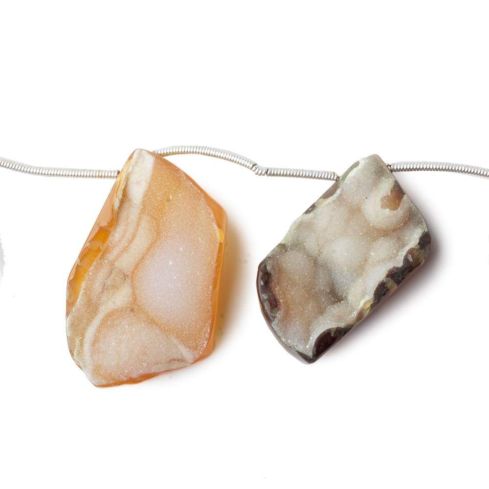 18x13-34x22mm Toffee Agate Drusy Freeform Beads 11 pieces (ONLINE ORDER ONLY)