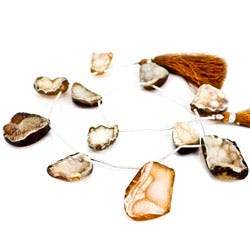 18x13-34x22mm Toffee Agate Drusy Freeform Beads 11 pieces (ONLINE ORDER ONLY)
