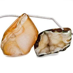 18x13-34x22mm Toffee Agate Drusy Freeform Beads 11 pieces (ONLINE ORDER ONLY)