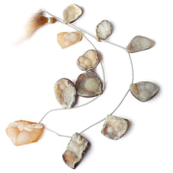 18x13-34x22mm Toffee Agate Drusy Freeform Beads 11 pieces (ONLINE ORDER ONLY)