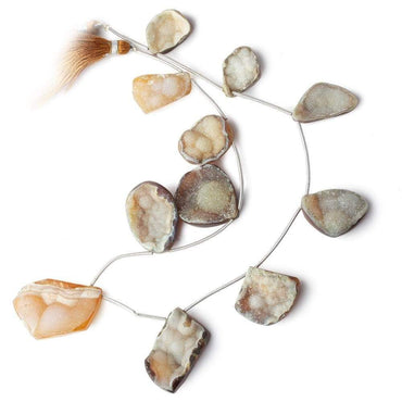 18x13-34x22mm Toffee Agate Drusy Freeform Beads 11 pieces (ONLINE ORDER ONLY)