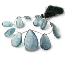 18x13-35x24mm Moss Aquamarine Faceted Pear Beads 9 inch 12 pieces (ONLINE ORDER ONLY)