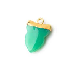 18x13mm Gold Leafed Green Onyx Shark Tooth Pendant 1 piece (ONLINE ORDER ONLY)