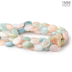 18x13mm Multi Color Beryl Plain Oval 15.5 inch 23 Beads 1mm Drill Hole (ONLINE ORDER ONLY)