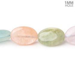 18x13mm Multi Color Beryl Plain Oval 15.5 inch 23 Beads 1mm Drill Hole (ONLINE ORDER ONLY)