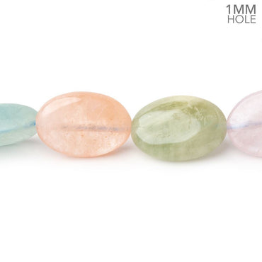 18x13mm Multi Color Beryl Plain Oval 15.5 inch 23 Beads 1mm Drill Hole (ONLINE ORDER ONLY)
