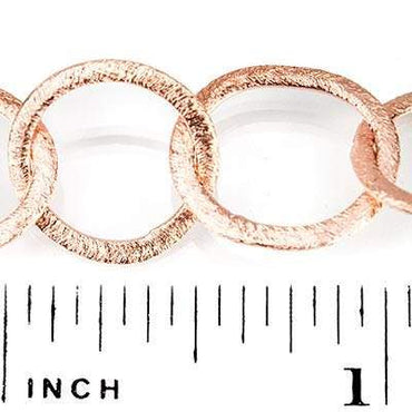 18x14mm and 16mm Copper Brushed Oval and Round Link Chain by the foot (ONLINE ORDER ONLY)