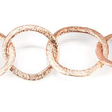 18x14mm and 16mm Copper Brushed Oval and Round Link Chain by the foot (ONLINE ORDER ONLY)