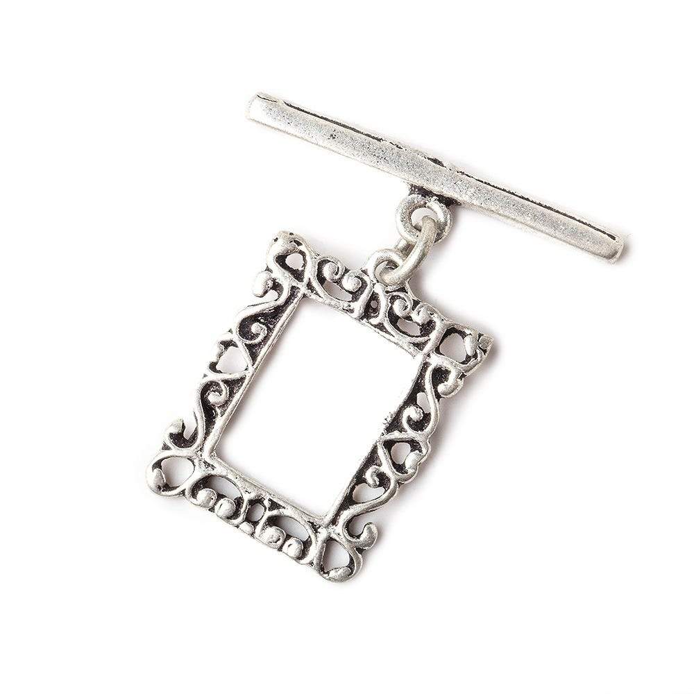 18x14mm Antiqued Sterling Silver Frame Toggle 1 Finding (ONLINE ORDER ONLY)