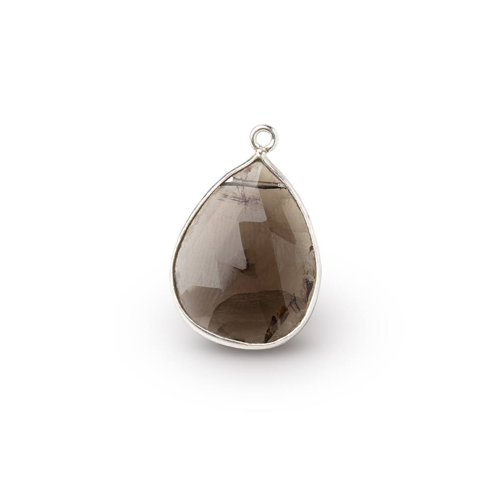18x14mm Silver Bezel Chocolate Tourmaline Pear Pendant 1 Piece (ONLINE ORDER ONLY)