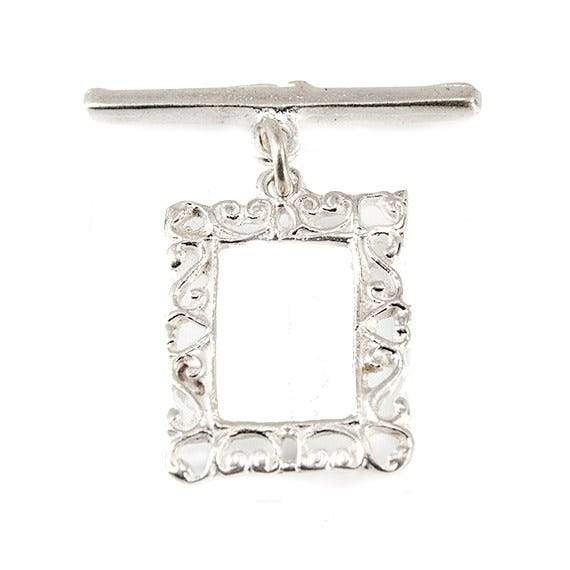18x14mm Sterling Silver Filigree Frame Toggle Finding 1 per (ONLINE ORDER ONLY)