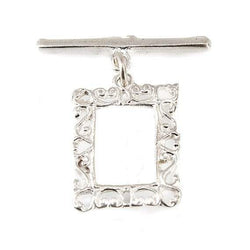 18x14mm Sterling Silver Filigree Frame Toggle Finding 1 per (ONLINE ORDER ONLY)