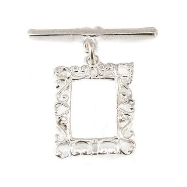 18x14mm Sterling Silver Filigree Frame Toggle Finding 1 per (ONLINE ORDER ONLY)