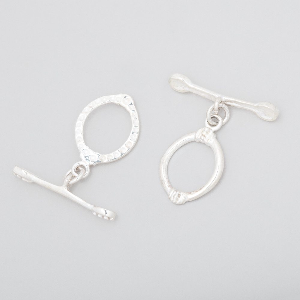 18x14mm Sterling Silver Oval Toggle Art Deco Design 1 piece (ONLINE ORDER ONLY)