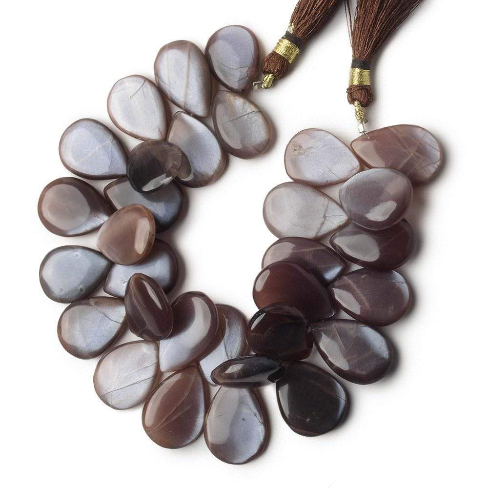 18x15-23x16mm Chocolate Moonstone plain pear beads 8 inch 32 pieces (ONLINE ORDER ONLY)