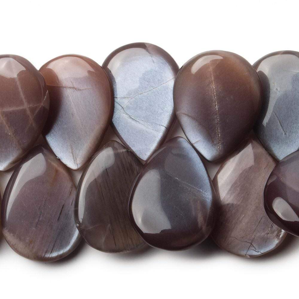18x15-23x16mm Chocolate Moonstone plain pear beads 8 inch 32 pieces (ONLINE ORDER ONLY)