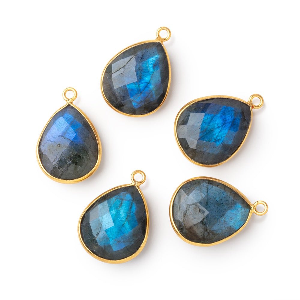18x15mm Vermeil Bezel Blue Flash Labradorite Faceted Pear 1 Pendant (ONLINE ORDER ONLY)