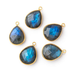 18x15mm Vermeil Bezel Blue Flash Labradorite Faceted Pear 1 Pendant (ONLINE ORDER ONLY)