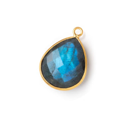 18x15mm Vermeil Bezel Blue Flash Labradorite Faceted Pear 1 Pendant (ONLINE ORDER ONLY)