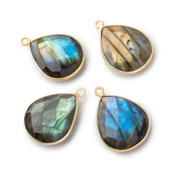 18x15mm Vermeil Bezel Labradorite Faceted Pear Pendant 1 Focal bead (ONLINE ORDER ONLY)