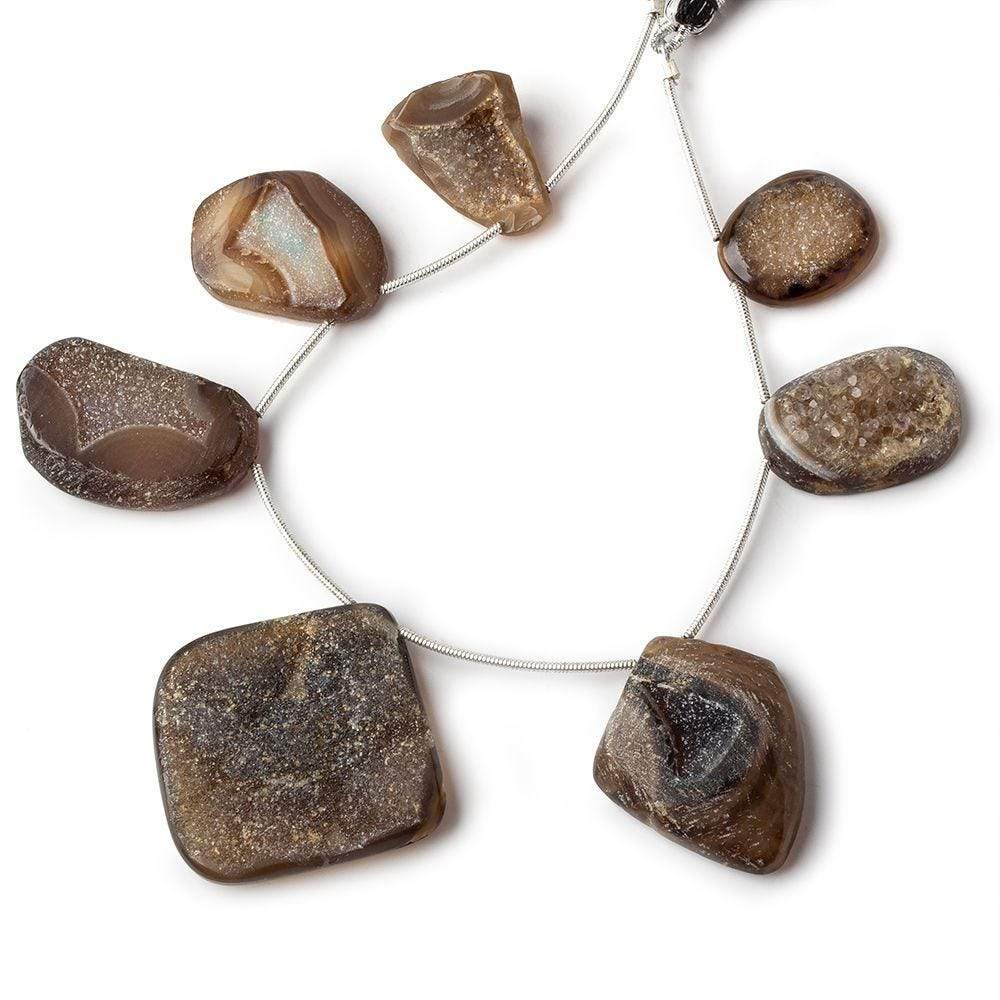 18x16-36x36mm Tri-Color Brown Drusy Freeform Beads 7 inch 7 pieces (ONLINE ORDER ONLY)