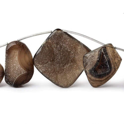 18x16-36x36mm Tri-Color Brown Drusy Freeform Beads 7 inch 7 pieces (ONLINE ORDER ONLY)