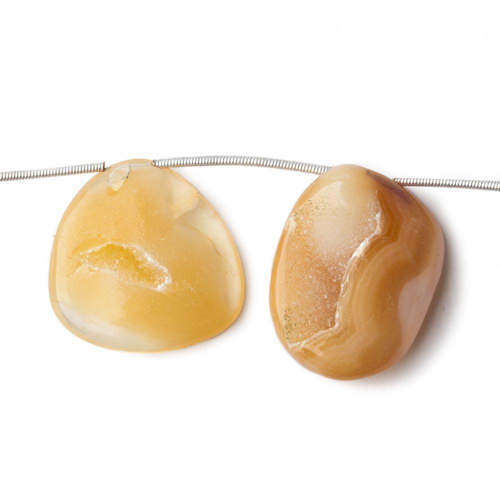 18x17-27x21mm Creme Brulee Yellow Agate Drusy Freeform Beads 5 pieces (ONLINE ORDER ONLY)