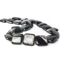 18x18mm Hypersthene plain pillow beads 16 inch 22 pieces AA (ONLINE ORDER ONLY)