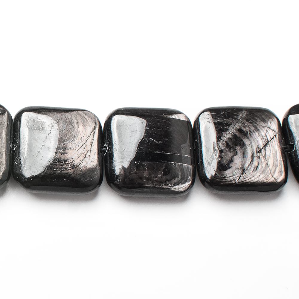 18x18mm Hypersthene plain pillow beads 16 inch 22 pieces AA (ONLINE ORDER ONLY)