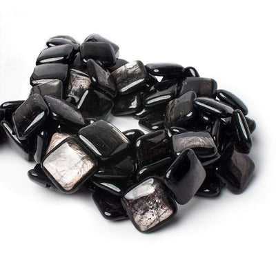 18x18mm Hypersthene plain pillow beads 16 inch 22 pieces AA (ONLINE ORDER ONLY)