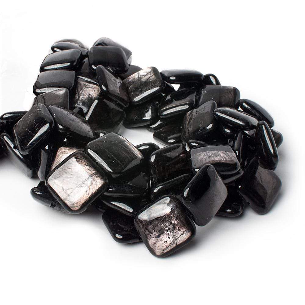 18x18mm Hypersthene plain pillow beads 16 inch 22 pieces AA (ONLINE ORDER ONLY)