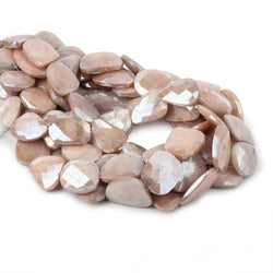 18x19-25x17mm Mystic Peach Moonstone Faceted Flat Nuggets 13.5 inch 13 beads (ONLINE ORDER ONLY)