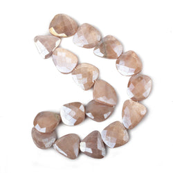 18x19-25x17mm Mystic Peach Moonstone Faceted Flat Nuggets 13.5 inch 13 beads (ONLINE ORDER ONLY)