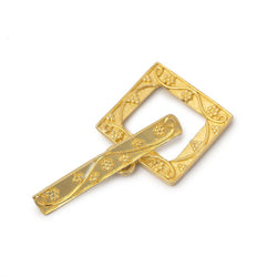 18x20mm Vermeil Rectangular Floral Toggle 1 piece (ONLINE ORDER ONLY)