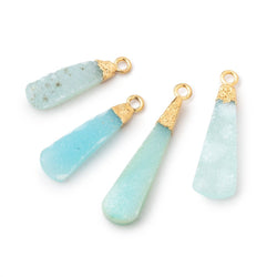 18x6-29x7mm Gold Leafed Seafoam Drusy Pear Pendant 1 focal piece (ONLINE ORDER ONLY)
